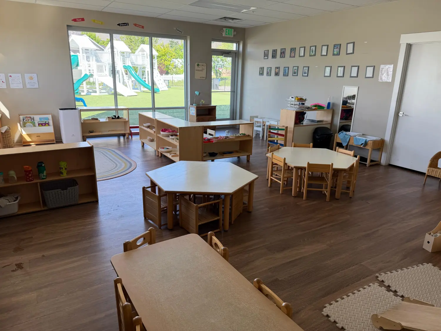 Classroom with playground view